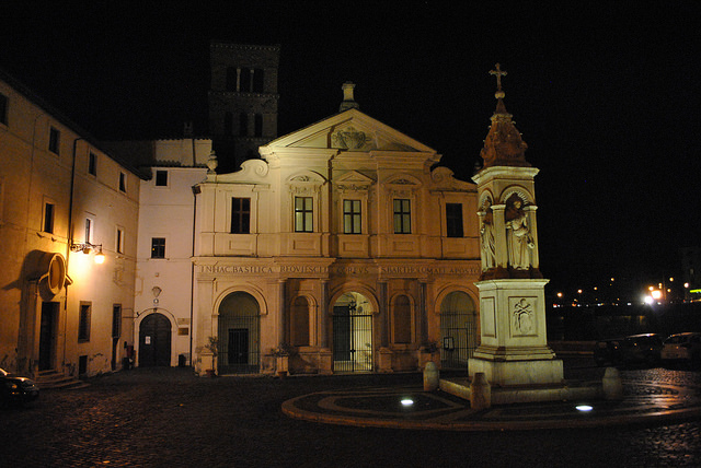 Basilica di San Bartolomeo all'Isola, on the Isola Tiberina, final resting place of the Apostle Bartholomew 