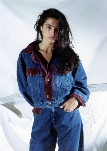 Italian Woman with blue jeans and a denim jacket