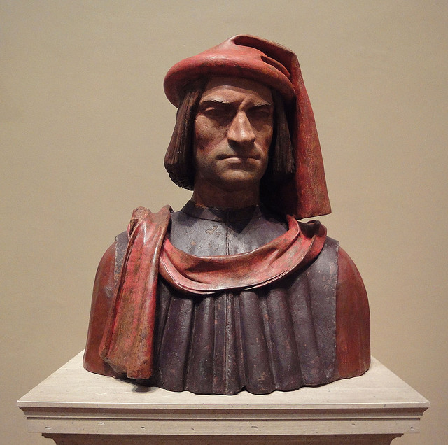 A bust of Lorenzo de' Medici, the best known of all the Medici's family