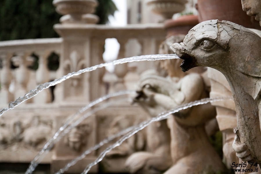 Detail of fountains in Villa D'Este, Tivoli