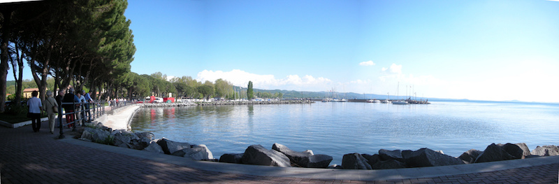 Lakeside promenade on Lake Bolsena. 