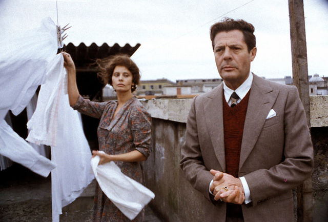 Sofia Loren and Marcello Mastroianni in Scola's masterpiece, "Una Giornata Particolare" 