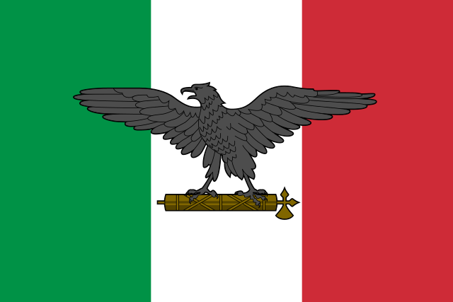 The flag of the Repubblica Sociale Italiana (northern Italy) during the Second World War