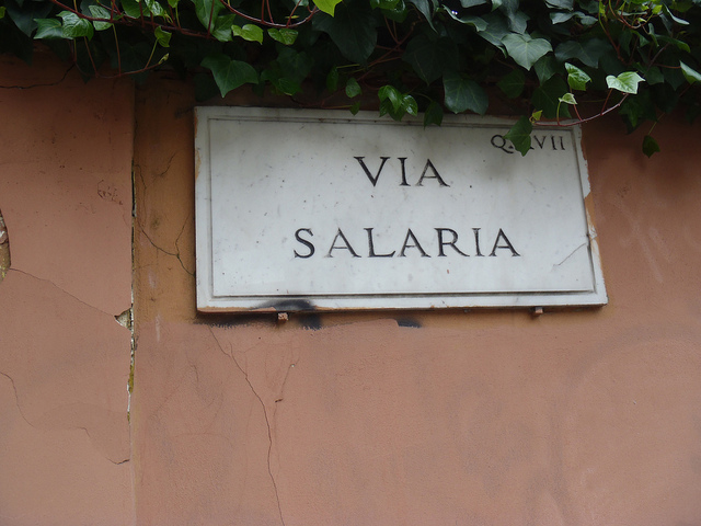 The Via Salaria starts in the city centre of Rome