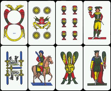 Neapolitan cards used to play Scopa