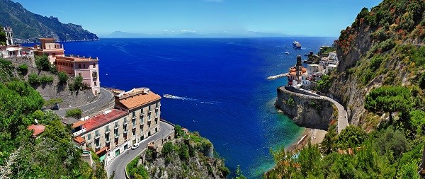 The scenic road along the Amalfi Coast, that is a Unesco World Heritage Site