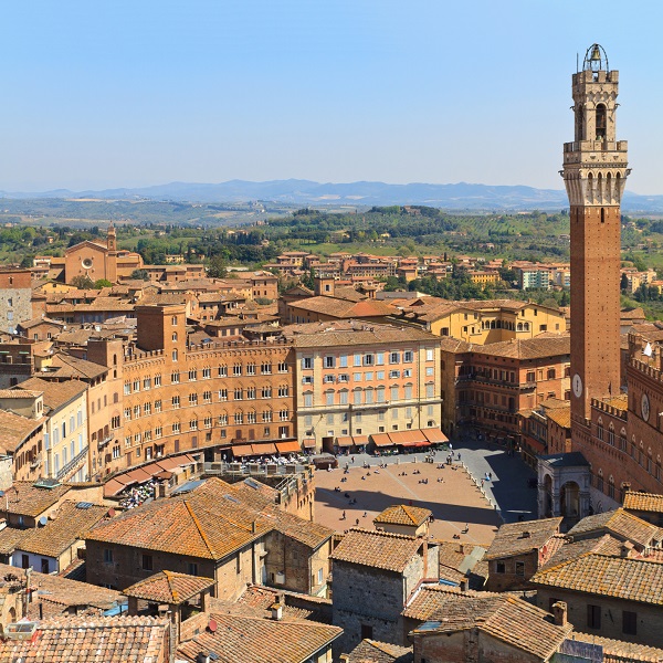 The town center in Siena is a Unesco World Heritage Site