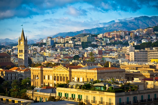 Panorama of Messina at sunset