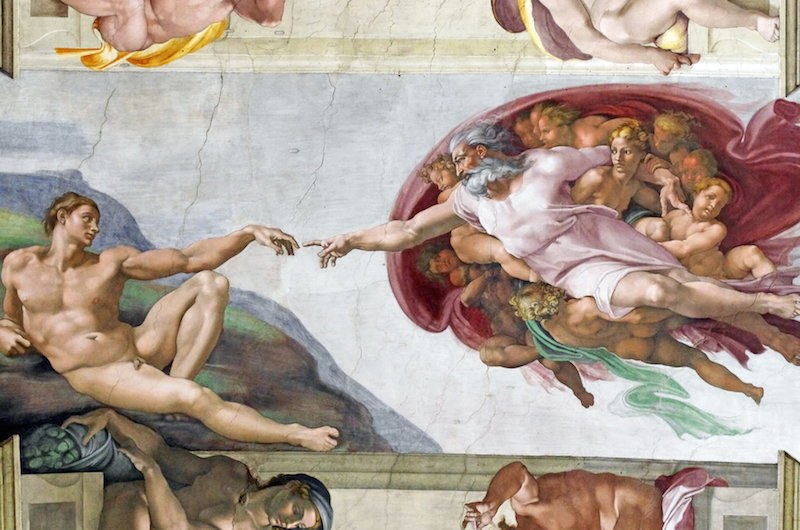 The Creation of Adam, a fresco by Michelangelo in the Sistine Chapel, Vatican City