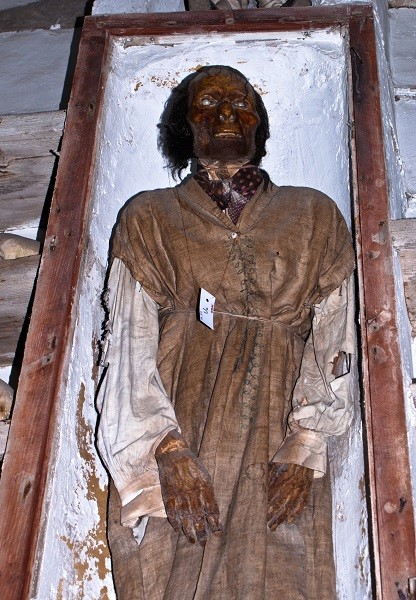 A body held in the Capuchins' Catacombs in Palermo 