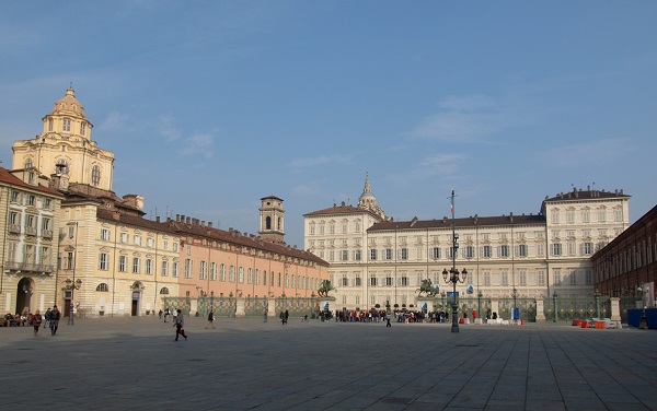 Piazza Castello with the Royal Palace in Turin.