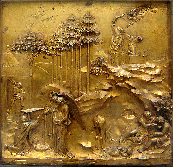 Pannel from the Gate of Paradise by Lorenzo Ghiberti, Low Renaissance artist. 