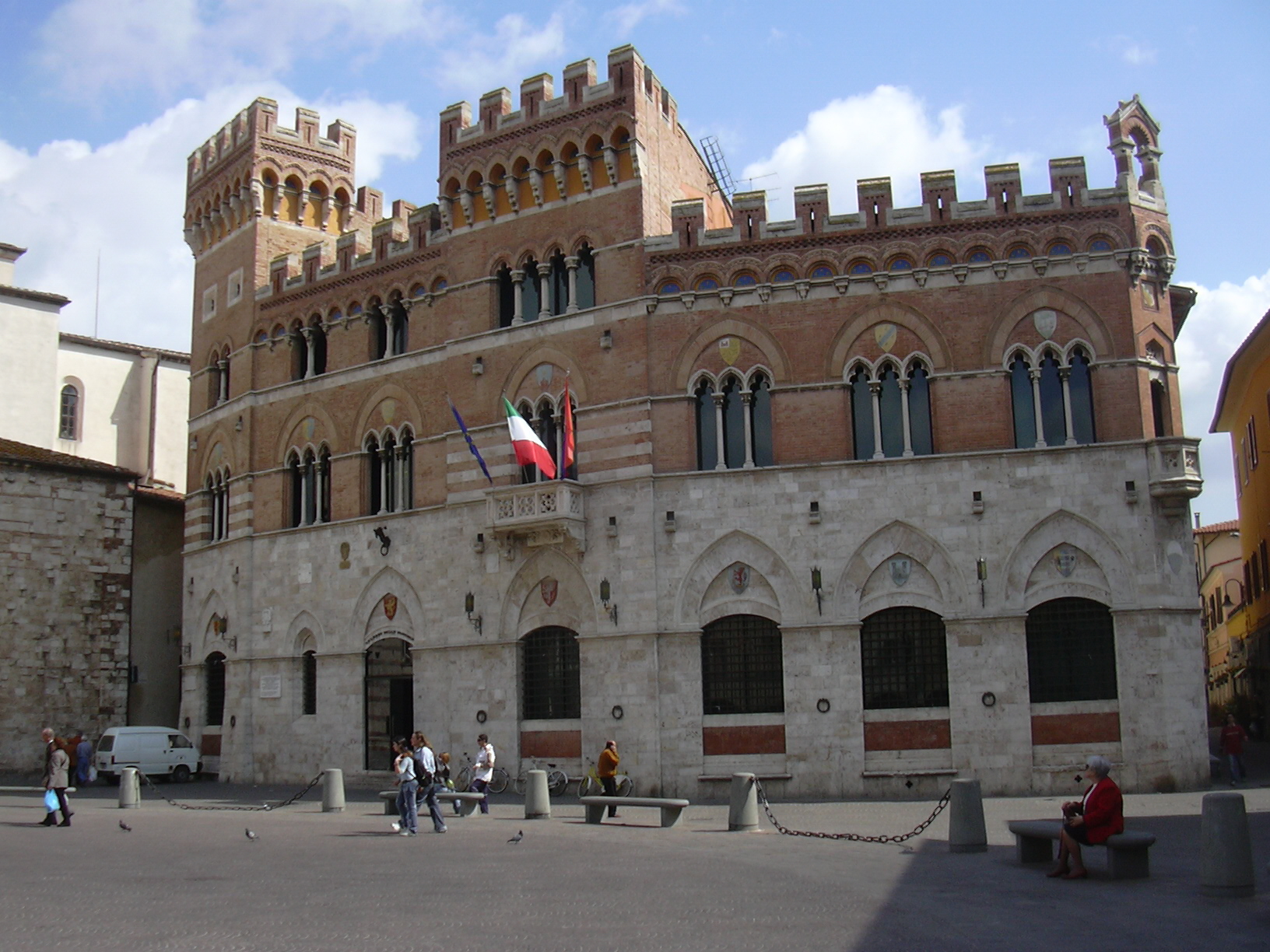 Grosseto square and Palazzo Aldobrandeschi. 