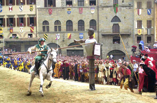 Knight Jousting in Italian ancient armor
