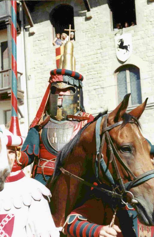 Knight Jousting at the Giostra del Saracino, in an Ancient armor