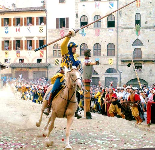 Knight jousting at the Giostra del Saracino