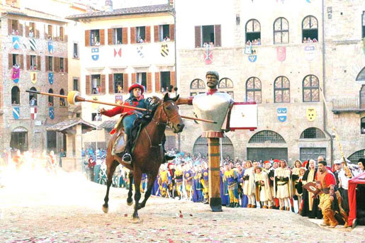 Knight Jousting in an ancient Italian armor