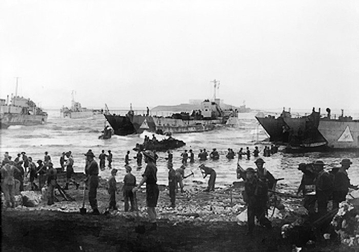 Operation Husky - Landing beach on the invasion of  Sicily