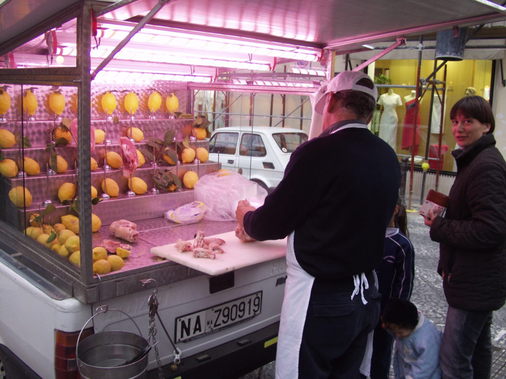 Naples - Tripe seller in a local market