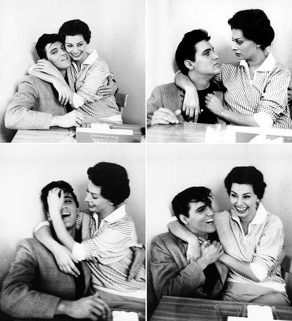 Beautiful candid shots of Sophia and Elvis, in 1958
