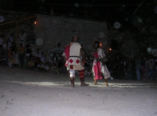 Knights duel at night
