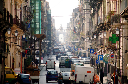 Busy Catania city