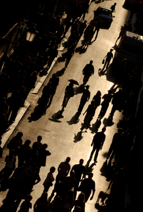 crowded street in rome