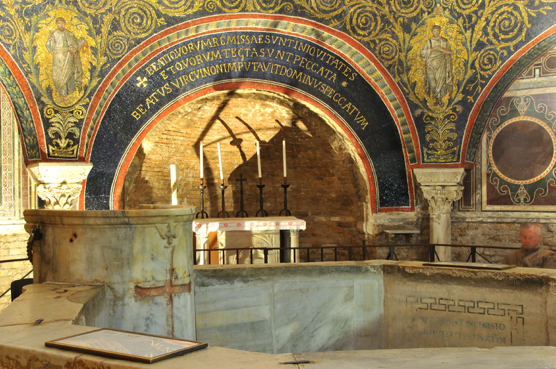 A 1,600-year-old ancient Roman baptismal font and altar with original mosaics and inscriptions