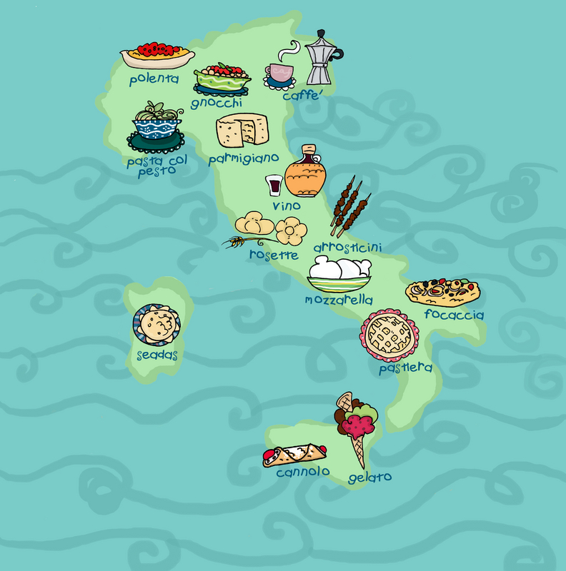 Italian food per region
