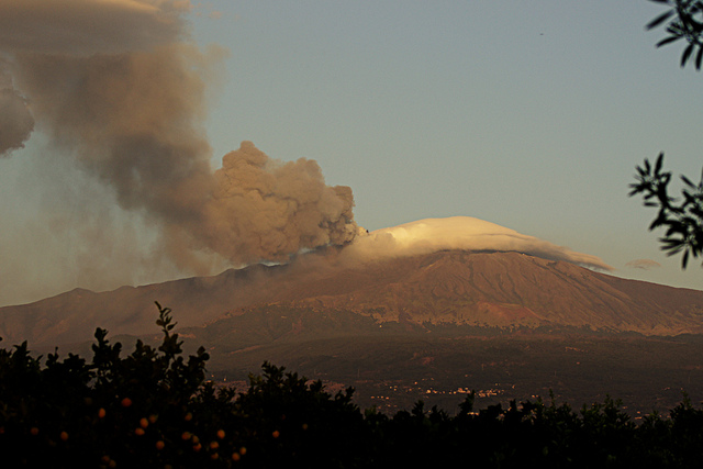 A view of Mount Etna, one of the most famous Italian volcanos in the world. 