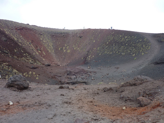 A moon-like scenery on near the summit of Mount Etna