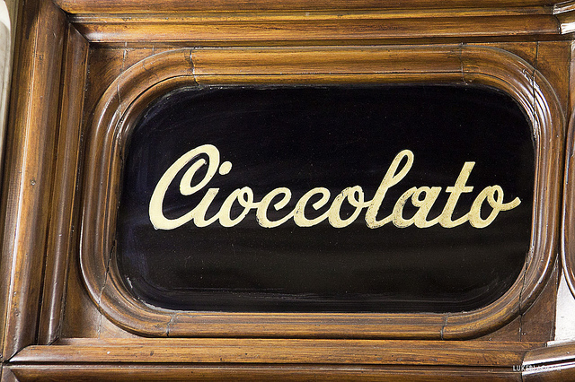 A chocolate sign