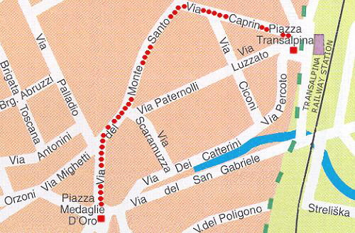 Medaglie d'Oro to Piazza Transalpina Map