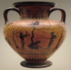 olive oil depiction vase