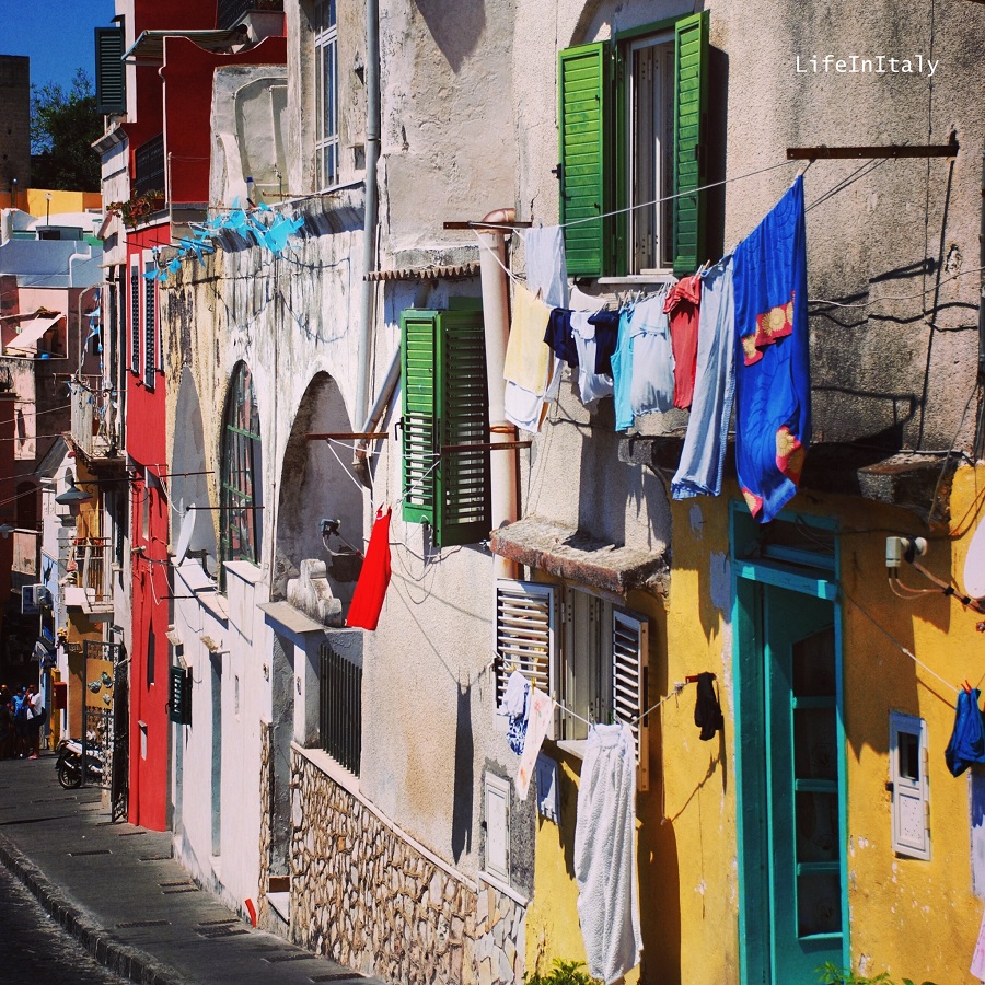 Walking along the streets of Procida