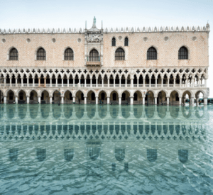 Venice sinking flood water