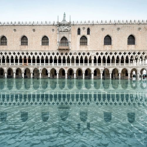 Venice sinking flood water