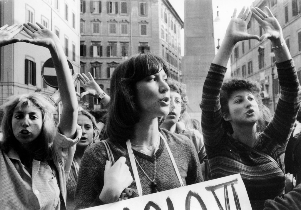 Italian women protesting
