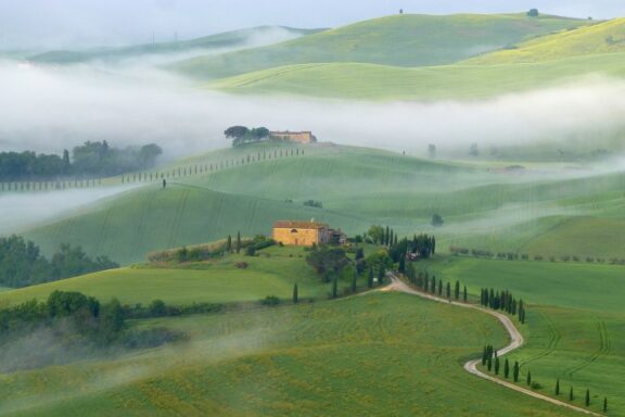 Val d'Orcia or Valdorcia region of Tuscany, central Italy