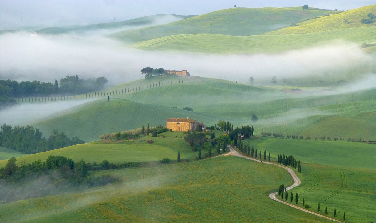 Val d'Orcia or Valdorcia region of Tuscany, central Italy