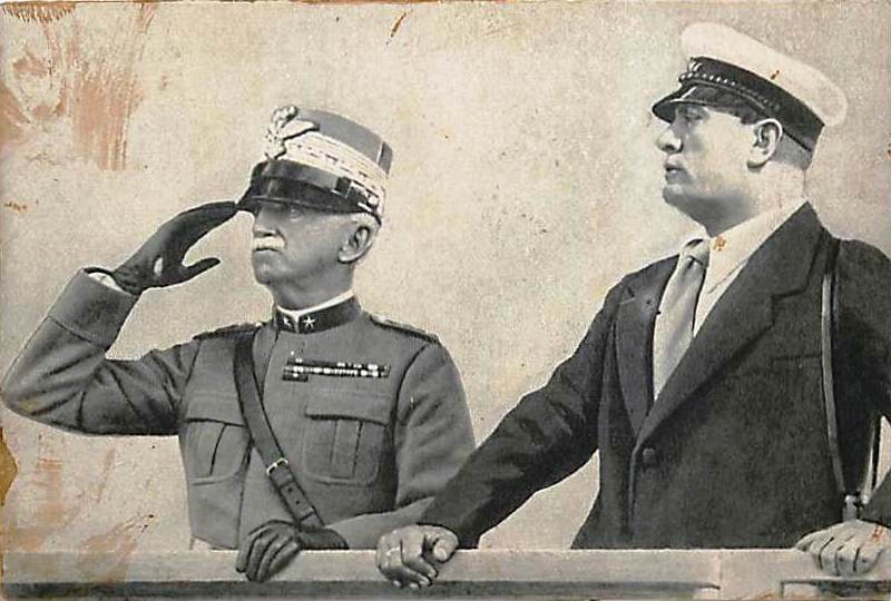 Vittorio Emanuele III and Benito Mussolini