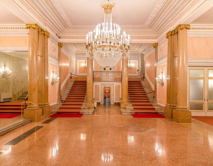 The theater foyer