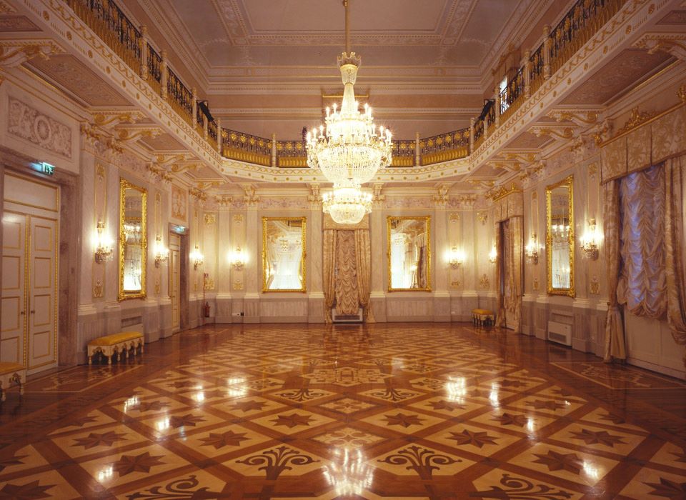 The grand hall of La Fenice of Venice